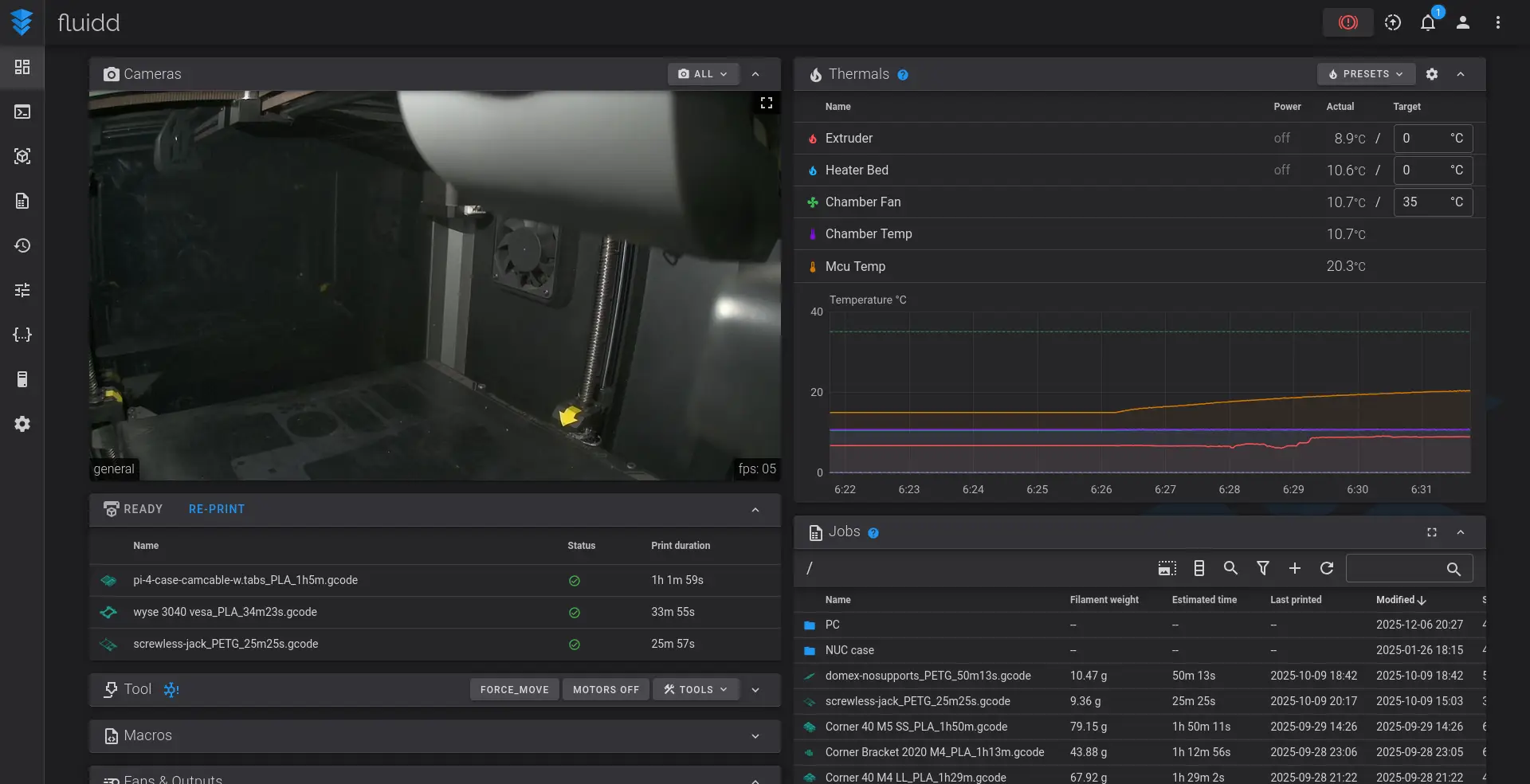 Веб інтерфейс Fluidd