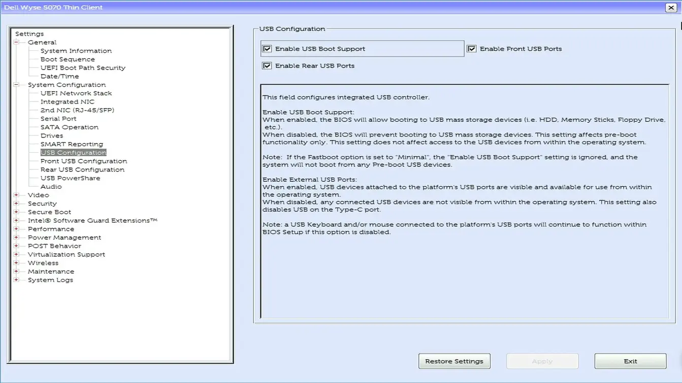 Dell Wyse 5070 usb boot